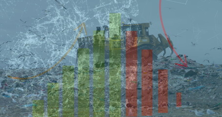 Image of data processing over rubbish dump