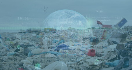 Image of data processing over rubbish dump