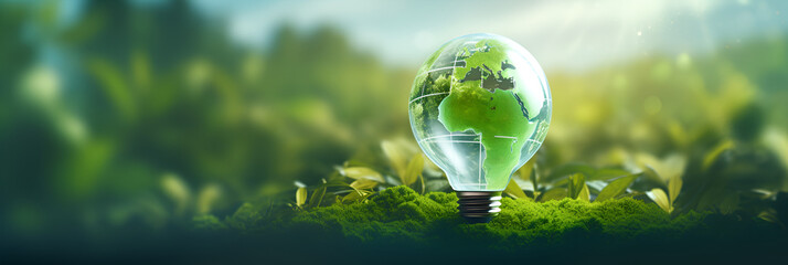 double exposure image of a light bulb and a leaf. green earth backgrounds eco-friendly concept 