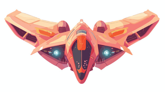 Spaceship that resembles a giant floating butterfly flat
