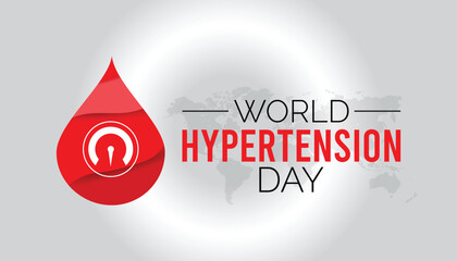World Hypertension Day observed every year in May. Template for background, banner, card, poster with text inscription.