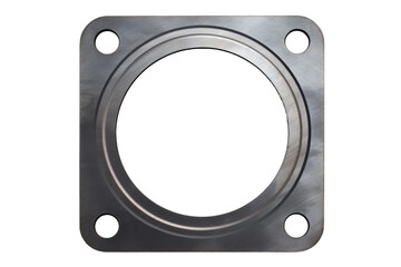 Obraz premium Portal of Steel: A Unique Metal Plate Revealing a Mystical Void. On a White or Clear Surface PNG Transparent Background.