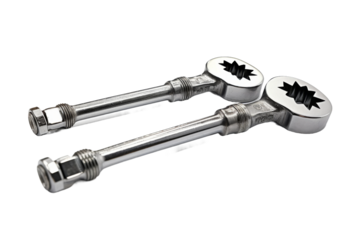 Celestial Silver Handles With Black Stars. On a White or Clear Surface PNG Transparent Background.