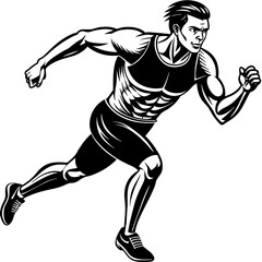 Fototapeta na wymiar a-male-athlete-running-in-the-morning 