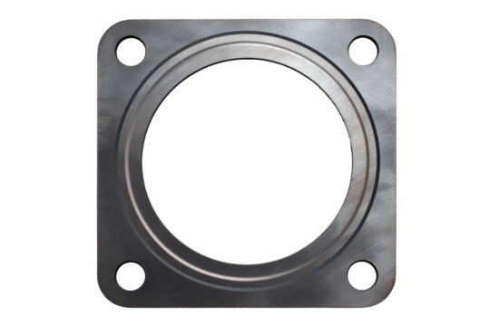 Portal of Steel: A Unique Metal Plate Revealing a Mystical Void. On a White or Clear Surface PNG Transparent Background.