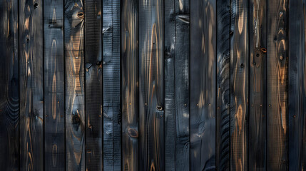 schwarze Natur Holzwand, dunkle Holzbretter, schwarzer Holz Hintergrund, Naturholz, Abgeflammte Holzbretter  - obrazy, fototapety, plakaty