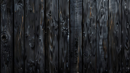 schwarze Natur Holzwand, dunkle Holzbretter, schwarzer Holz Hintergrund, Naturholz, Abgeflammte Holzbretter  - obrazy, fototapety, plakaty