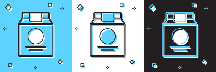 Set Online ordering and fast food delivery icon isolated on blue and white, black background. Vector