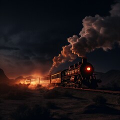 smoke from the  train 