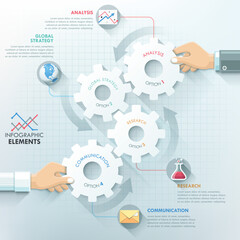 Fototapeta na wymiar Modern Infographic Options Banner | Editabalet EPS Planning and Management Diagram