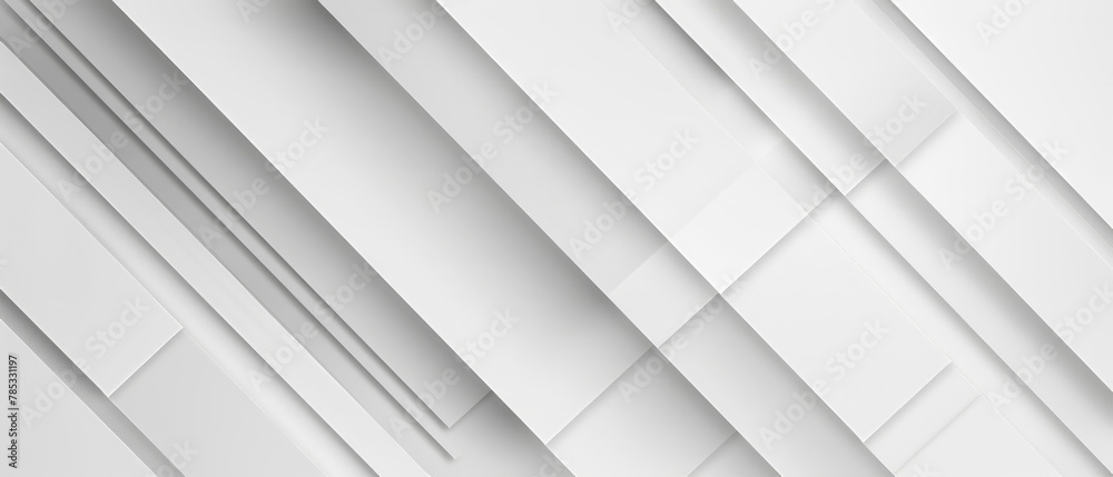 Fototapete Abstract texture white background banner panorama long with 3d geometric triangular gradient shapes for website, business, print design template paper pattern