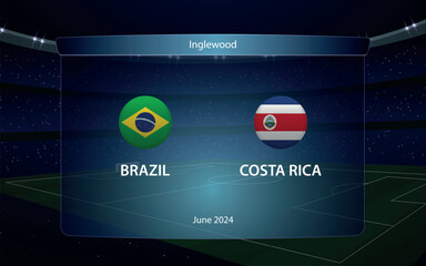 Brazil vs Costa Rica. America soccer tournament 2024