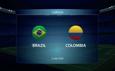 Brazil vs Colombia. America soccer tournament 2024 - 785332349