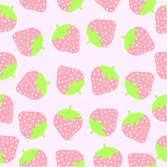 Fotobehang Strawberry Pattern Background © Rafa