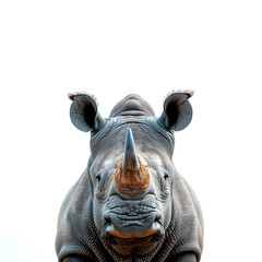 Intense Stare: Close Up of a Rhino Looking at the Camera. Generative AI