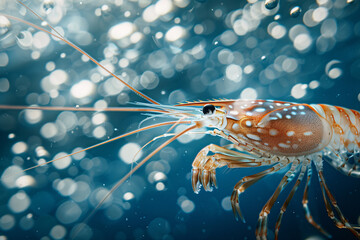 Tropical Marine Life: Shrimp Underwater