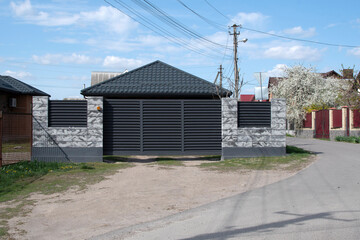 View of a garage door