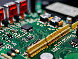 close up of a computer mother board 