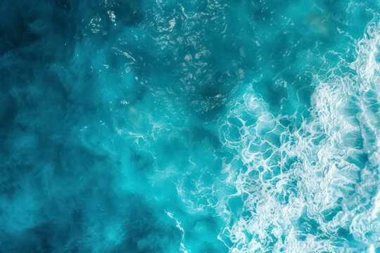 Top view aerial photo from flying drone of an amazingly beautiful sea landscape with turquoise water.
