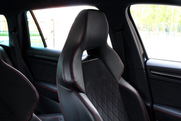 Leather Ergonomic Premium Sports Car Seats. Motorsport seats. Front Racing Seats.  
