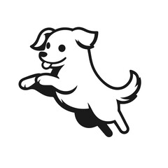 Cute dog illustration vector silhouette on white background