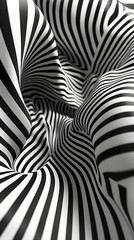 Mesmerizing Black and White Geometric Optical Illusion Testing Perception and Perspective