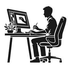 People using gadgets set. Business men, women work online, surfing internet with desktop computer, laptop, mobile phone, tablet PC. Flat graphic vector illustrations isolated on white background	