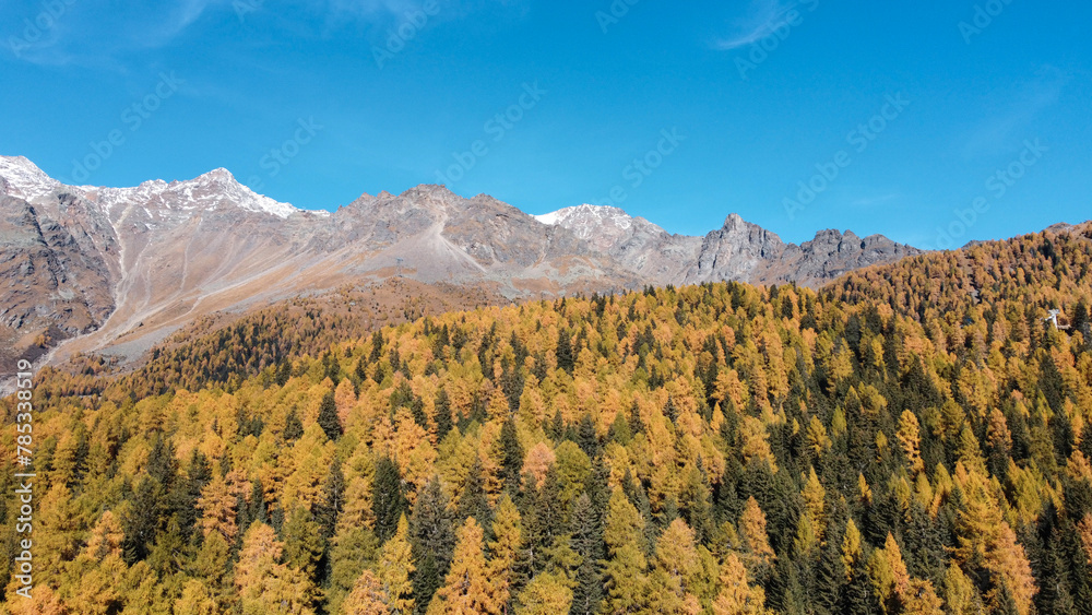 Sticker paesaggio montagna autunnale 