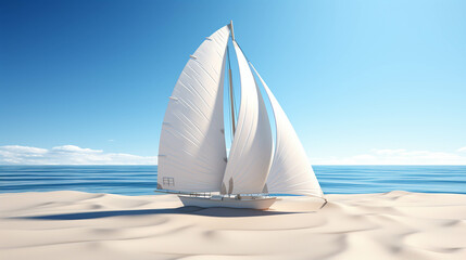 sailboat on the beach high definition(hd) photographic creative image