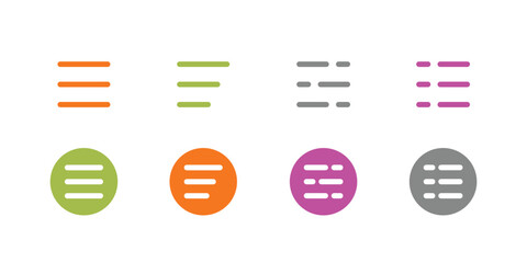 Menu icon, detail icon. vector horizontal three-line icon. show, information, list