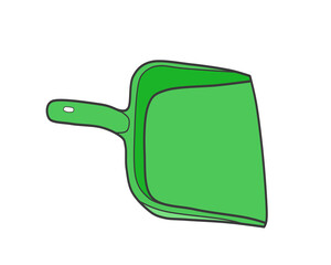 Design illustration of green dustpan - obrazy, fototapety, plakaty