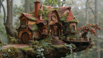Fototapeta premium Fairy Tale Scenes: Create whimsical scenes reminiscent of fairy tales, with castles, enchanted forests, and magical creatures. 