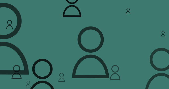 Image of social media people icons over green background