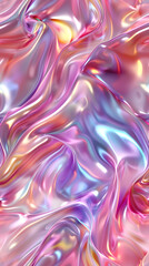 Fototapeta premium Seamless pattern pf pastel-colored holographic texture, with smooth flowing liquid 