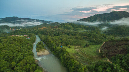 aerial view of Borneo jungle