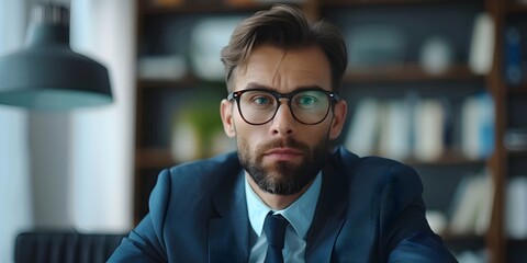 Fototapeta premium Frustrated Bank Employee Rolling Their Eyes at an Unreasonable Request While Maintaining Professional Composure