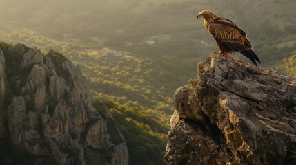 Mythical Lion-Eagle Hybrid on Cliff