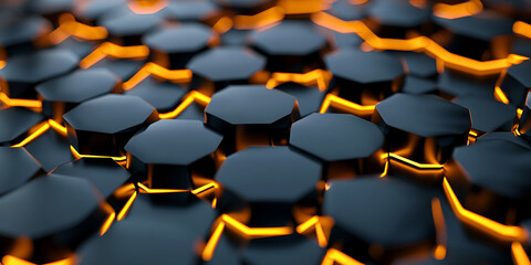 Obraz premium wall of black hexagons