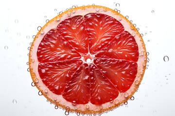 Blood Orange with water drops isolated on white background