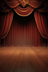 Elegant red theater curtain background