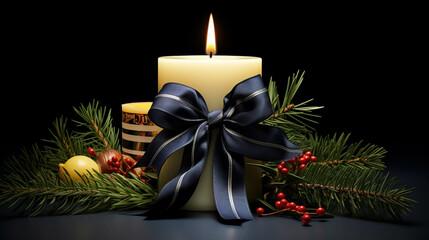 christmas decoration with candle  high definition(hd) photographic creative image