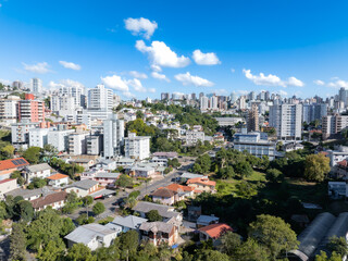 Imagem aérea de Bento Gonçalves RS também conhecida como Cruzinha e Colônia Dona Isabel. - obrazy, fototapety, plakaty