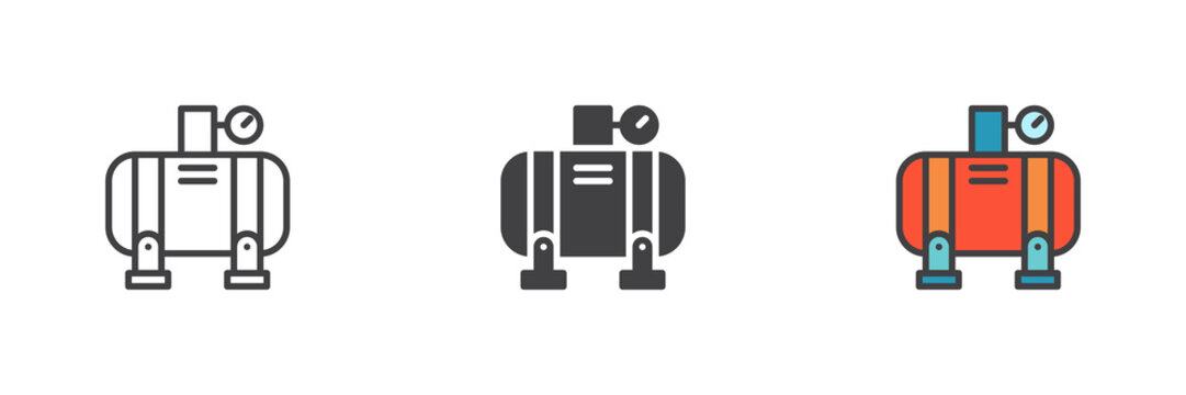 Air compressor different style icon set