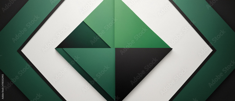 Sticker Abstract, 3D, neon green, white and black wallpaper of lines and geometric shapes, light and shadow