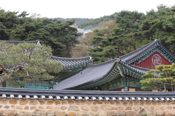 Spring scenery of old temples in Korea