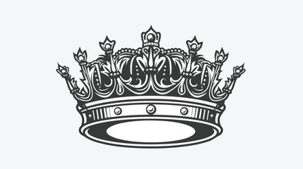 Fairy tale black and white crown isolated on white background