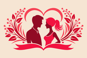 Couple silhouette design. romance icon, sign and symbol