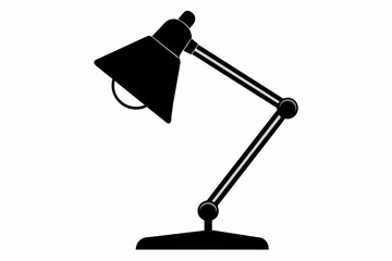 desk lamp black silhouette vector  