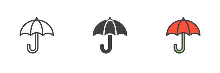 Umbrella different style icon set - 785354720