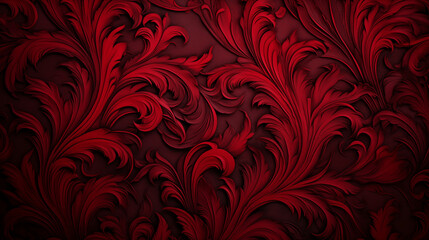 Elegant Red Floral Design on Dark Background